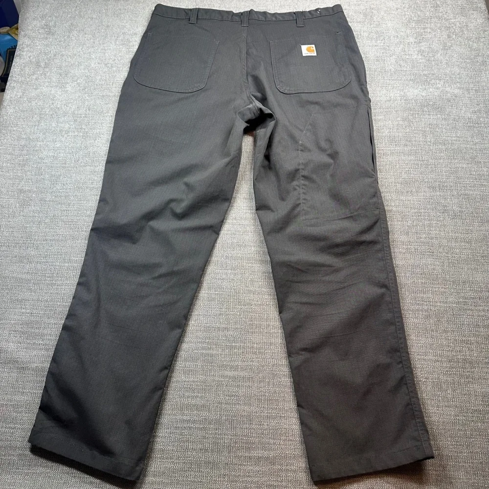 Carhartt Work Pants Mens 34/30 Gray Ripstop Utility Straight Leg